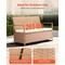 Beige Rattan Outdoor Storage Bench with Steel Frame and Cushion